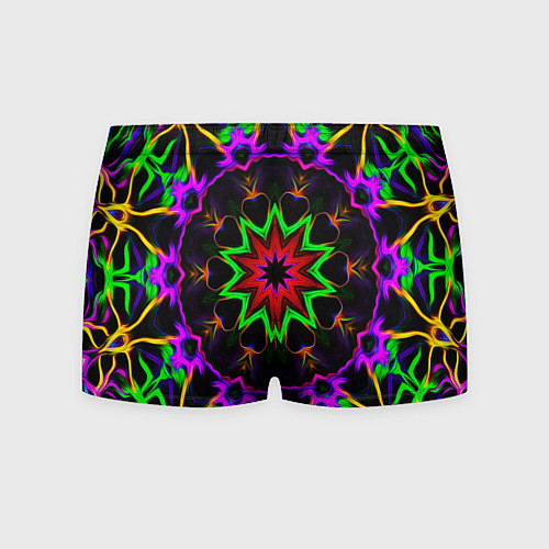 Мужские трусы Неоновая геометрия узоры / 3D-принт – фото 2
