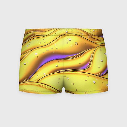 Мужские трусы Золотые волны с фиолетовым свечением / 3D-принт – фото 2
