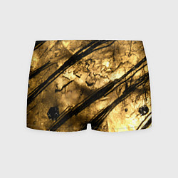 Трусы-боксеры мужские Золото с черной текстурой, цвет: 3D-принт