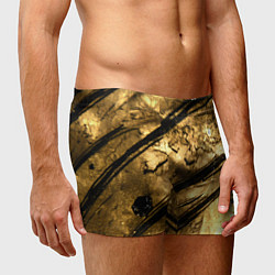 Трусы-боксеры мужские Золото с черной текстурой, цвет: 3D-принт — фото 2