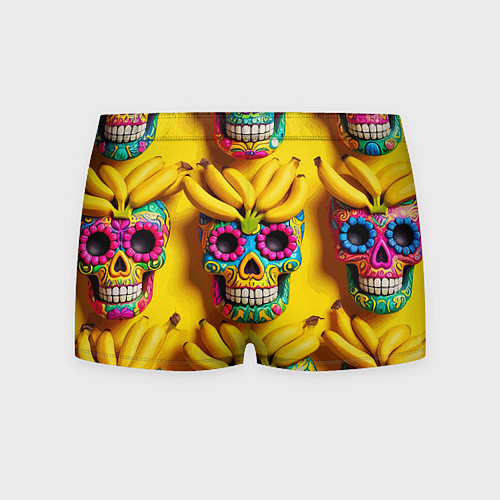 Мужские трусы Мексиканские черепа и бананы - паттерн / 3D-принт – фото 2
