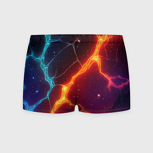 Мужские трусы Сине-оранжевые молнии текстура / 3D-принт – фото 2
