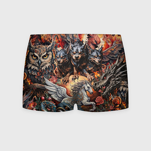 Мужские трусы Кукрыниксы и мифические существа / 3D-принт – фото 2