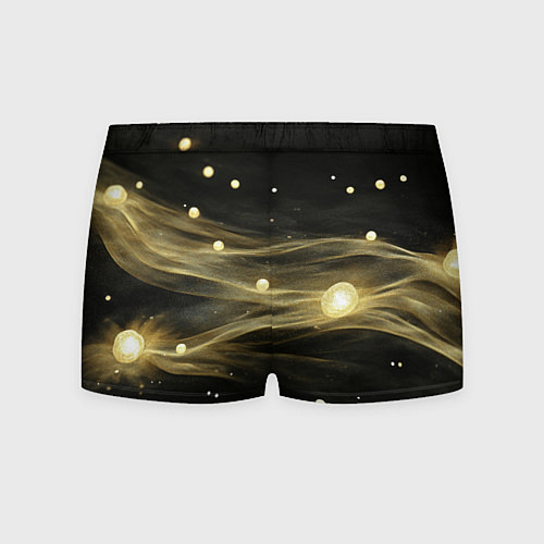Мужские трусы Золотистый свет на черной текстуре / 3D-принт – фото 2