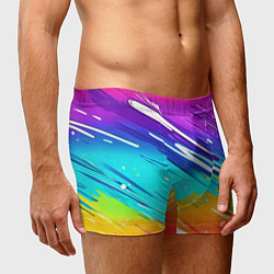Трусы-боксеры мужские Радужные брызги краски текстура, цвет: 3D-принт — фото 2