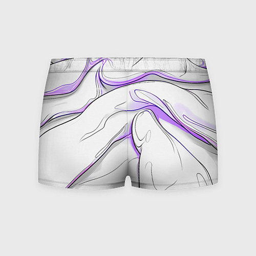 Мужские трусы Черные и фиолетовые линии на белом / 3D-принт – фото 2