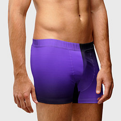 Трусы-боксеры мужские Чёрно-сиреневый градиент пополам, цвет: 3D-принт — фото 2