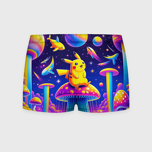 Мужские трусы Pikachu sits on a fly agaric - ai art fantasy / 3D-принт – фото 2