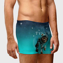 Трусы-боксеры мужские Мишка в космосе на фоне звезд, цвет: 3D-принт — фото 2