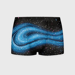 Мужские трусы Синяя абстрактная текстура на черном