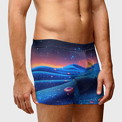 Трусы-боксеры мужские Синяя дюна - текстура, цвет: 3D-принт — фото 2