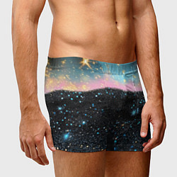 Трусы-боксеры мужские Блестящая текстура на черном, цвет: 3D-принт — фото 2