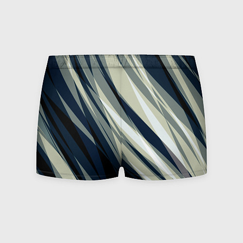 Мужские трусы Синий с оливковым диагональные полосы / 3D-принт – фото 2