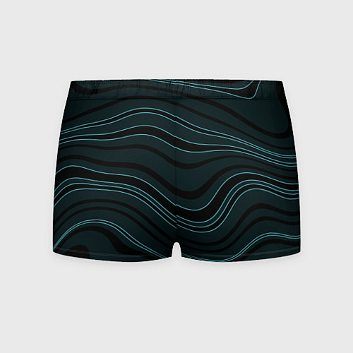 Мужские трусы Тёмный синий волнистые полосы / 3D-принт – фото 2