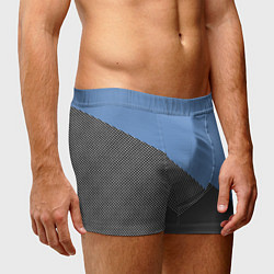 Трусы-боксеры мужские Сине-серый геометричный, цвет: 3D-принт — фото 2