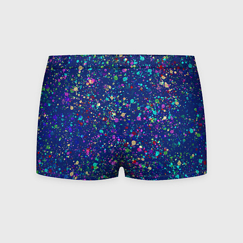 Мужские трусы Синий с разноцветными брызгами / 3D-принт – фото 2
