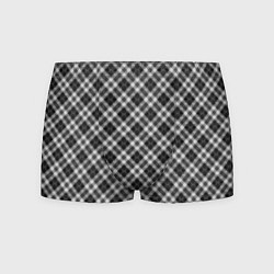 Трусы-боксеры мужские Косая черно белая клетка, цвет: 3D-принт