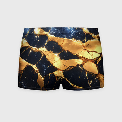 Мужские трусы Золотая текстура на синем / 3D-принт – фото 2
