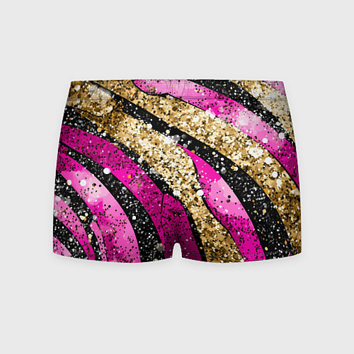 Мужские трусы Розовые и золотые полосы - текстура / 3D-принт – фото 2