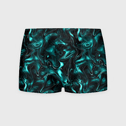 Мужские трусы Бирюзово-черная мраморная текстура - блики
