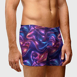 Трусы-боксеры мужские Абстрактные волны и завитки - сине-фиолетовый патт, цвет: 3D-принт — фото 2