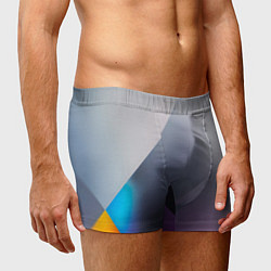 Трусы-боксеры мужские Color grey with stripes, цвет: 3D-принт — фото 2