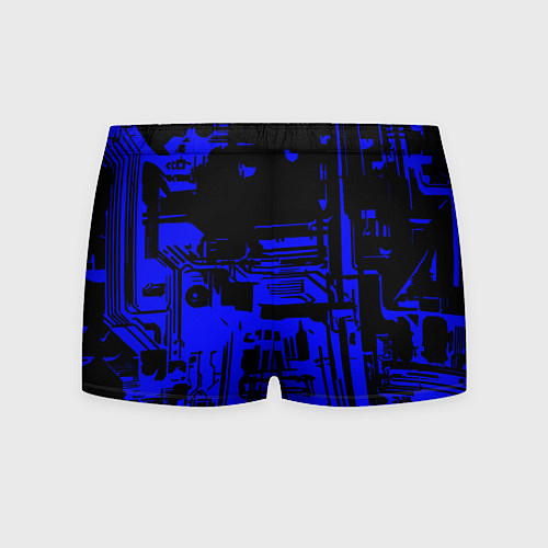 Мужские трусы Чёрный и синий ультрамарин абстракция / 3D-принт – фото 2