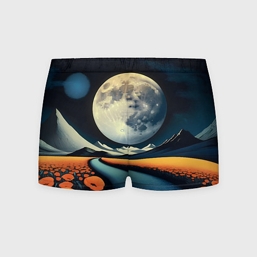 Мужские трусы Луна и маки / 3D-принт – фото 2