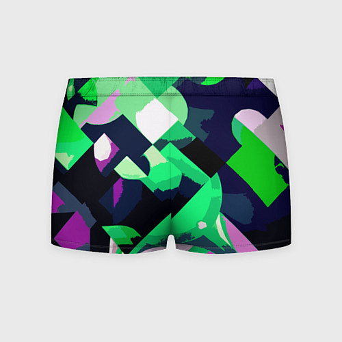 Мужские трусы Сине-зелёный геометричная абстракция / 3D-принт – фото 2