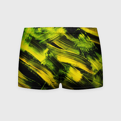 Мужские трусы Мазки краски цвета лайм / 3D-принт – фото 2