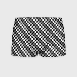 Мужские трусы Белый серый горох на черном ретро