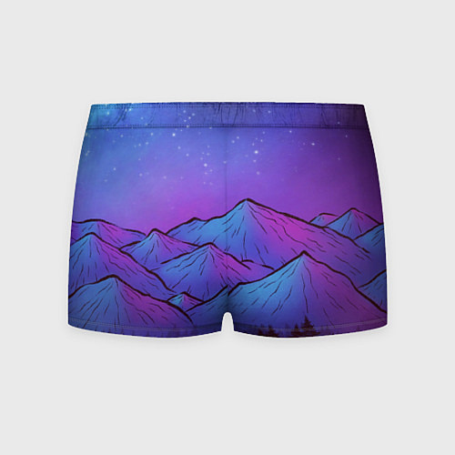 Мужские трусы Горы под звездным небом / 3D-принт – фото 2