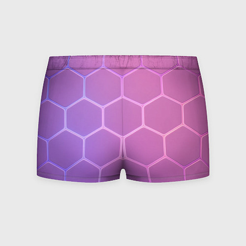 Мужские трусы Розовые неоновые соты / 3D-принт – фото 2