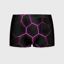 Мужские трусы Черные соты с фиолетовым неоном