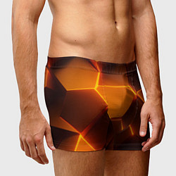 Трусы-боксеры мужские Оранжевые объемные пластины, цвет: 3D-принт — фото 2