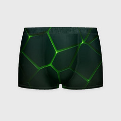 Трусы-боксеры мужские Зеленые нано плиты, цвет: 3D-принт