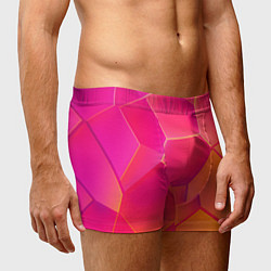 Трусы-боксеры мужские Розово-оранжевые плиты, цвет: 3D-принт — фото 2