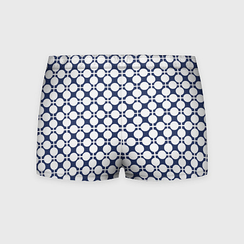 Мужские трусы Серо-белый узор в клетку и горох ретро / 3D-принт – фото 2