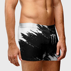 Трусы-боксеры мужские Monster energy краски штрихи белые, цвет: 3D-принт — фото 2