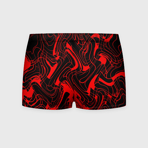 Мужские трусы Чёрный с красным искажённая абстракция / 3D-принт – фото 2