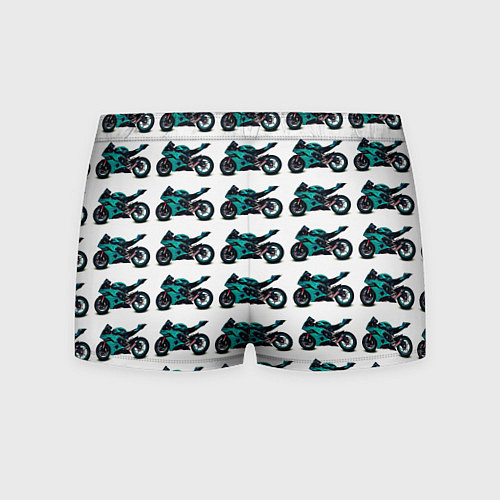 Мужские трусы Motorbike light blue / 3D-принт – фото 2