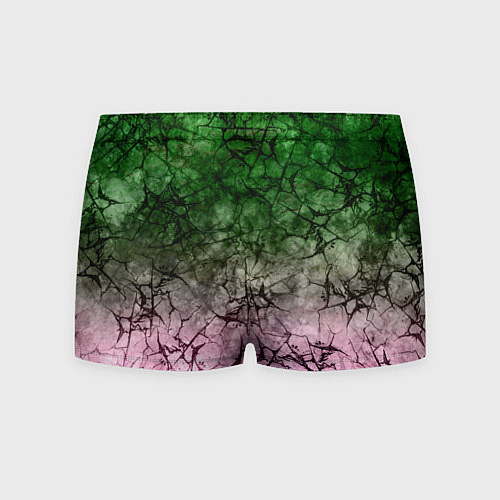 Мужские трусы Абстракция - green pink gradient in black web / 3D-принт – фото 2