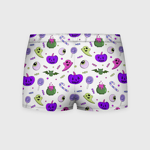 Мужские трусы Halloween purple pumpkin pattern / 3D-принт – фото 2