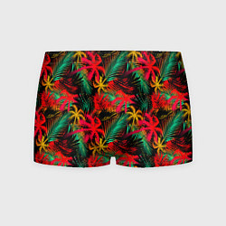 Трусы-боксеры мужские Palm yellow red, цвет: 3D-принт