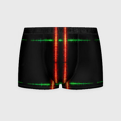 Трусы-боксеры мужские Color black green red lines, цвет: 3D-принт