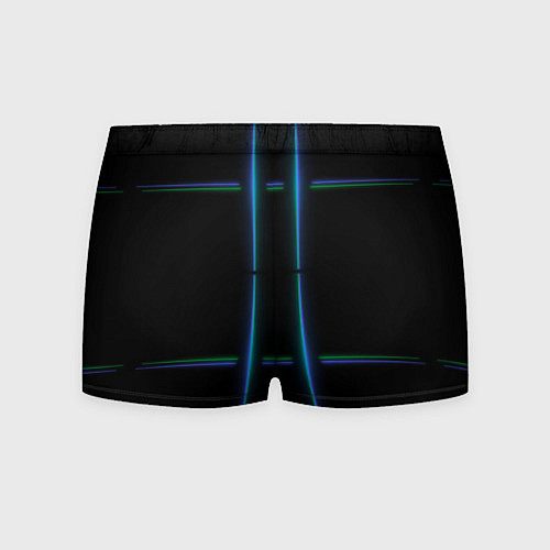 Мужские трусы Color black green blue lines / 3D-принт – фото 2