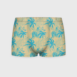 Трусы-боксеры мужские Palm light blue beige, цвет: 3D-принт