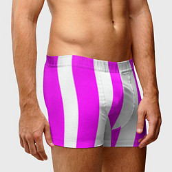 Трусы-боксеры мужские Color white pink lines, цвет: 3D-принт — фото 2