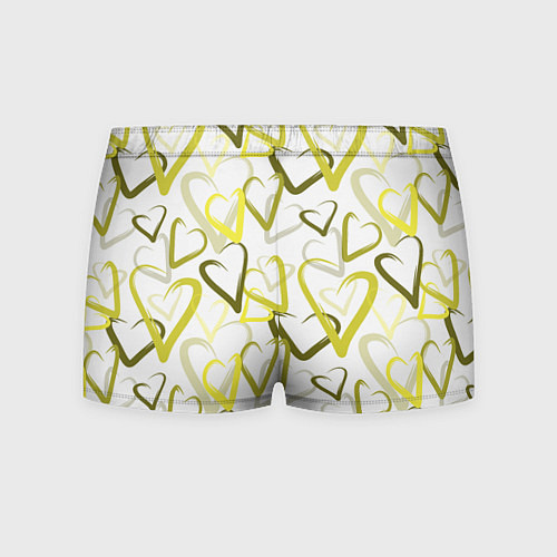 Мужские трусы Зеленые сердца / 3D-принт – фото 2