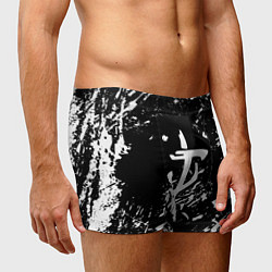 Трусы-боксеры мужские Doom белые краски штрихи, цвет: 3D-принт — фото 2